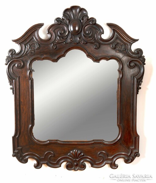 Baroque style large carved wooden mirror