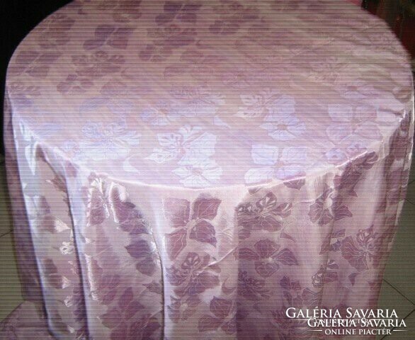 Beautiful special vintage floral lilac silk damask tablecloth