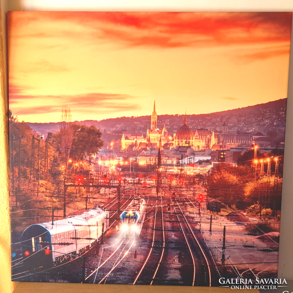 Canvas wall picture 100x100 cm (West railway station from the Ferdinand bridge...)