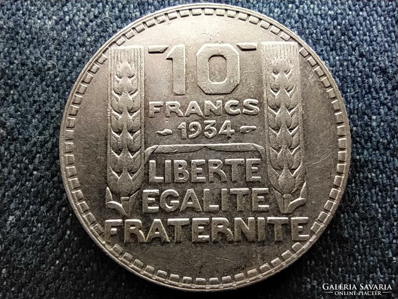 Third Republic of France .680 Silver 10 francs 1934 (id64765)