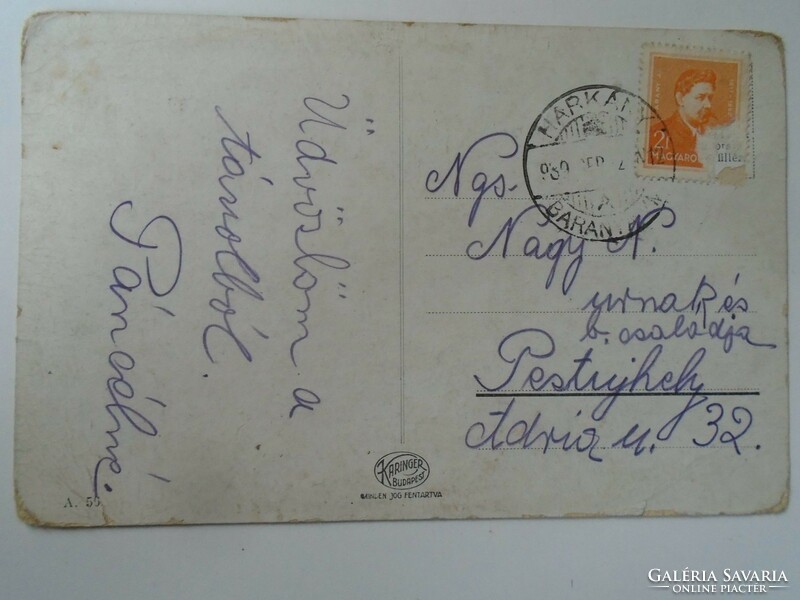D195397 Régi képeslap  Harkány Harkánygyógyfürdő -Strand   1939
