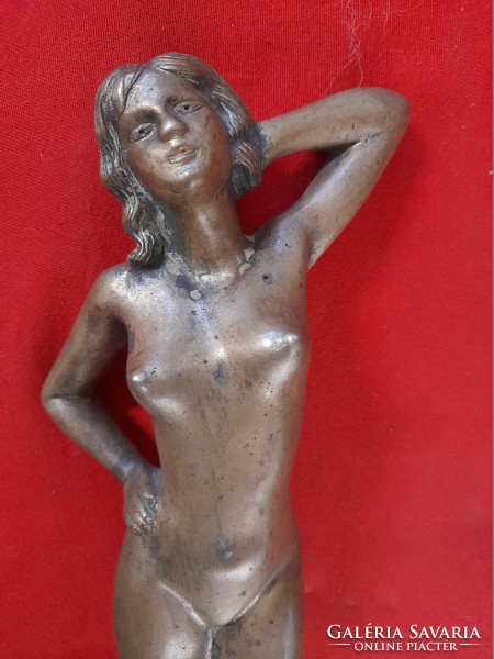 Solid cast copper maugsch classic female nude statue. Copy. 29 cm.