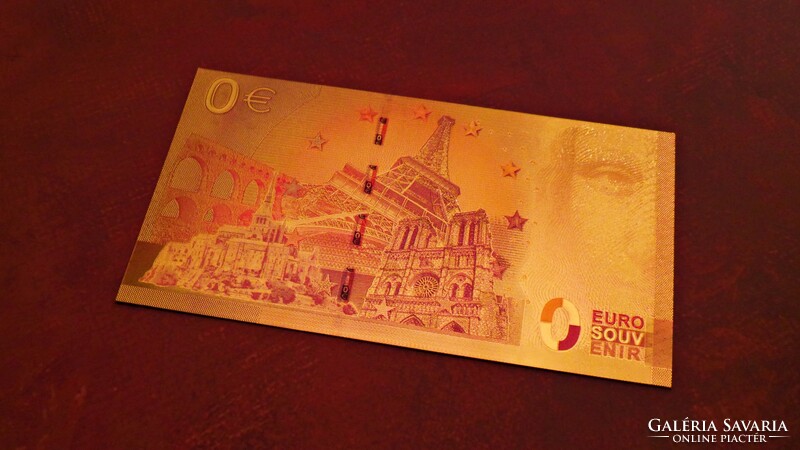 Gold-plated 0 euro souvenir banknote commemorating the 2018 soccer EB - Brazil