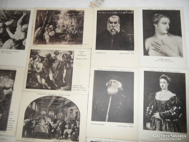 TIZIANO kiállítási képeslapok, levelezőlapok ( 1935 , 27 db.)