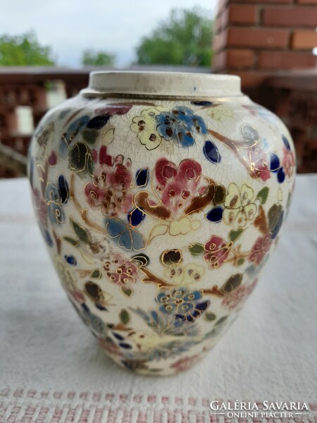 Small vase by Ignatius Fischer, with rare bird decor, flawless!