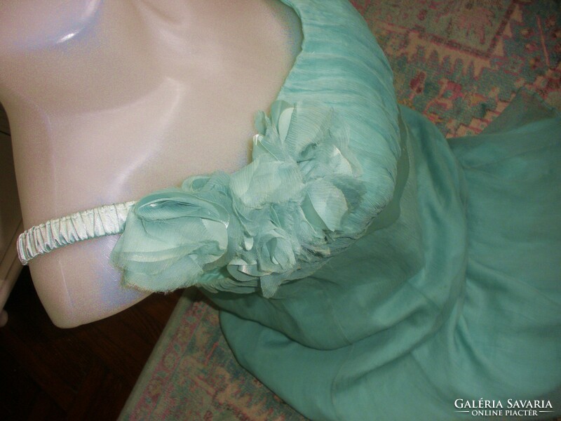 Pasztell zöld silk 100% selyem ruha 44-es FEVE LONDON