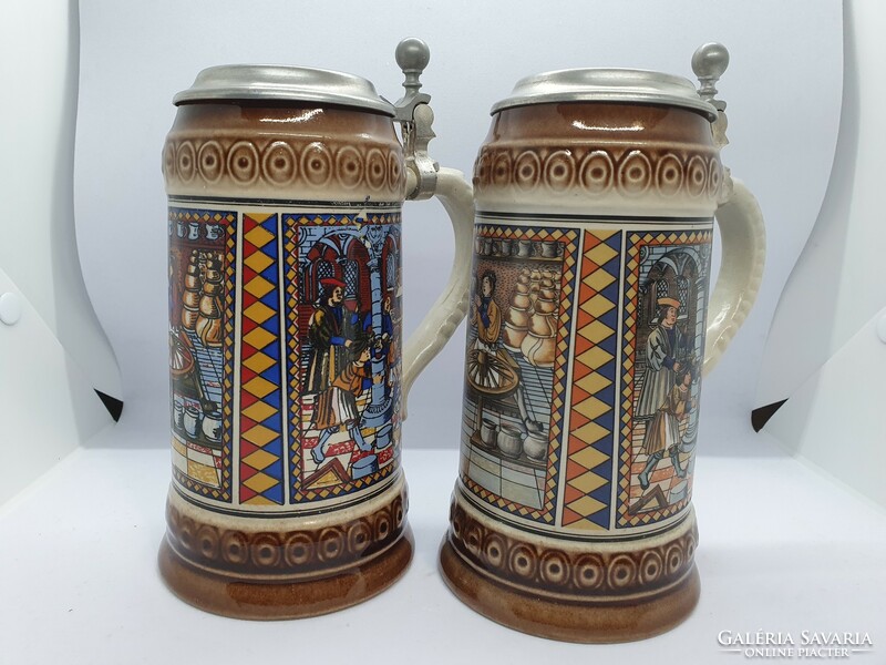 Pair of Marzi & Remy beer mugs and imitations