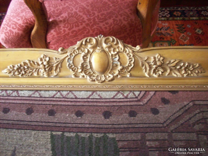 Large size, xx. No. Image made with the early tapestry technique, in a carved blonde frame