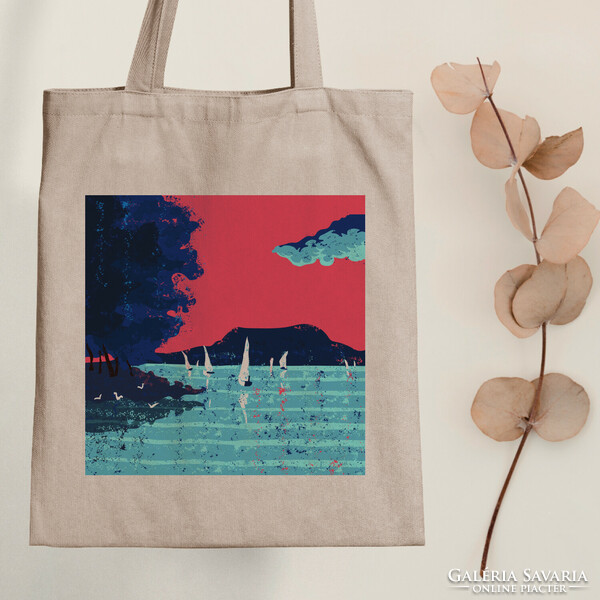 Sailboats - canvas bag - with wolf benjamin graphics