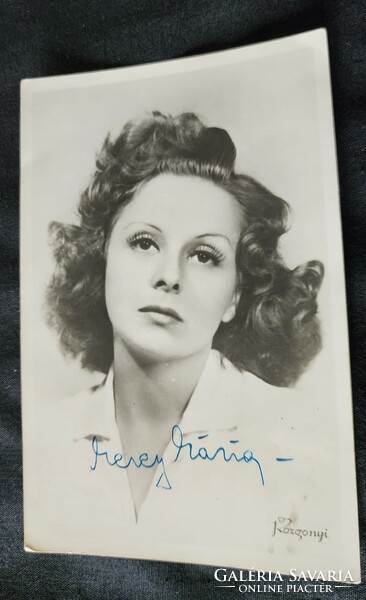 Cca 1942 unforgettable Mária Mezey movie star actress performer signed autograph photo sheet