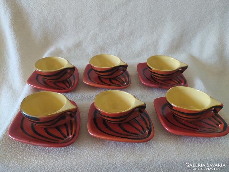 Pond head - coffee / tea set, retro, collectible, marked, flawless, 6 pcs