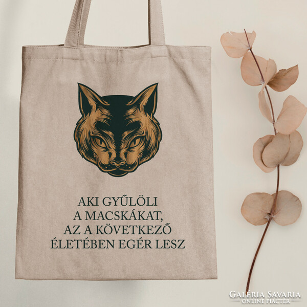 Who hates cats... - Cat canvas bag with a quote