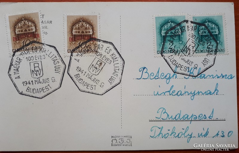 Postcard from the 100-year-old bnv with 2 south returns stamps, with occasional stamps