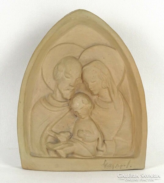 1N114 moser i. Holy family with dove wall art deco ceramic 19.5 Cm