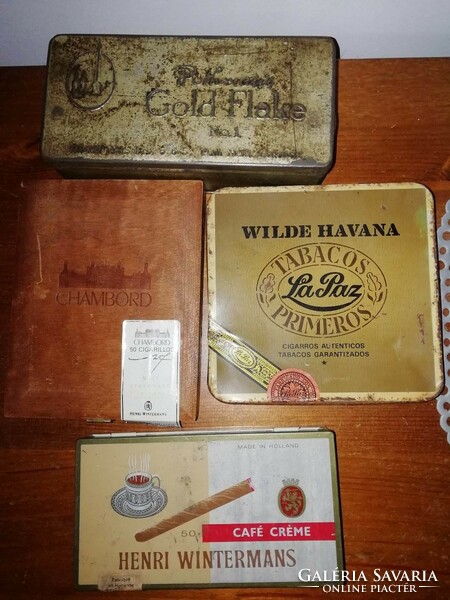 4 old cigar boxes