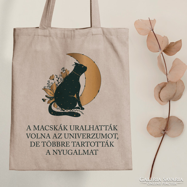 Cat universe - kitty canvas bag with a quote