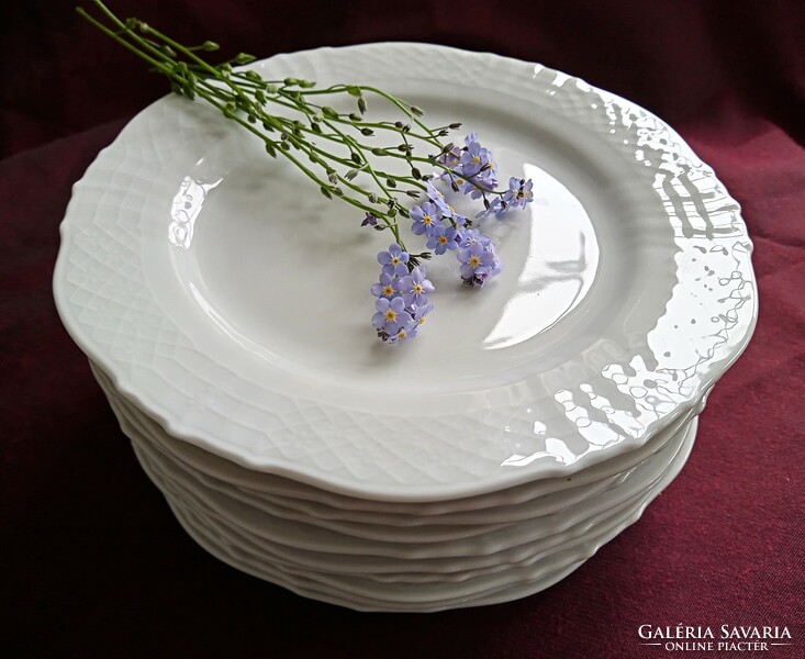 Bavaria white embossed breakfast plates 19.5cm