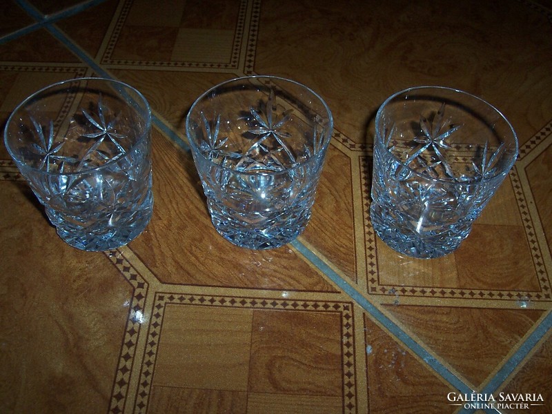 3 crystal whiskey glasses