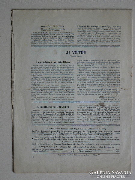 MAGYAR IFJÚSÁGI VÖRÖS-KERESZT FOLYÓIRAT 1940 OKTÓBER, RITKASÁG!