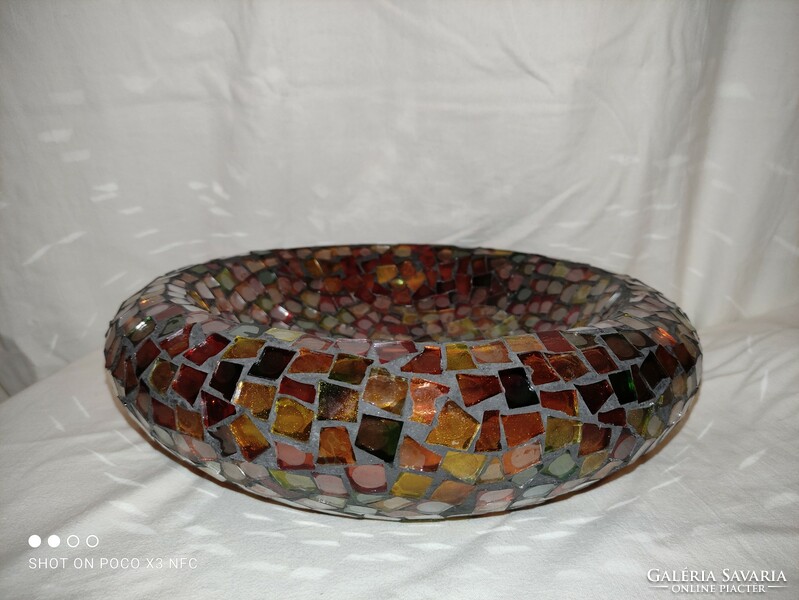 Now it's worth taking it at a low price! Spectacular colorful large mosaic glass table centerpiece