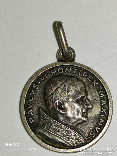 Silver pendant sacred relic of Paulus vi pontifex maximus