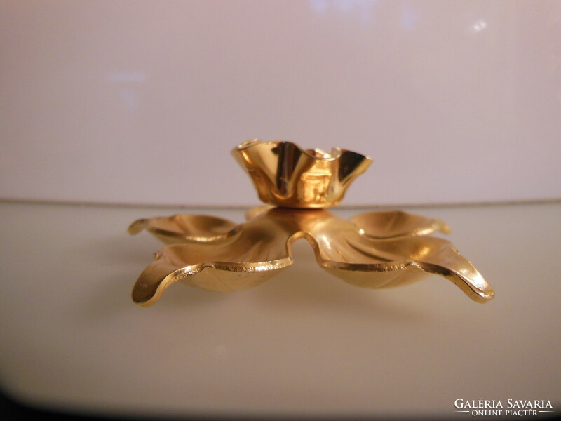 Candle holder - really gold-plated - 9 x 3 cm - solid - perfect