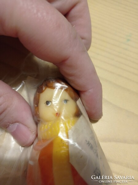 Old rubber doll in original unopened packaging 9.5 cm