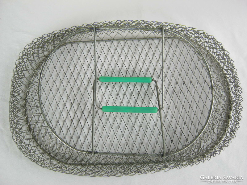 Folding market metal mesh shopping basket