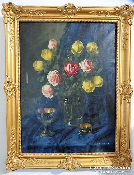 Vilmos Murin painting / flower still life