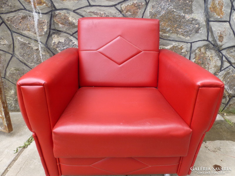 Gyönyörű piros,art deco guruló fotel II.