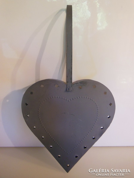 Kaspó - heart - tin - can be hung - 26 x 25 x 4 cm + ear 19 cm - perfect