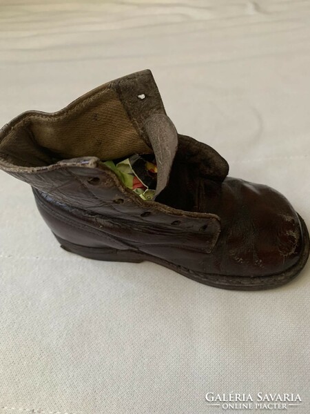 Antique leather baby shoes
