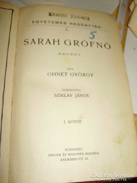 Georget Ohnet György: Sarah grófnő I. kötet
