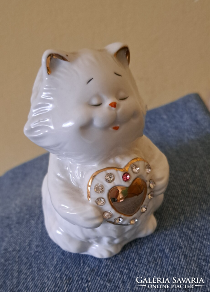 Porcelain cat in love