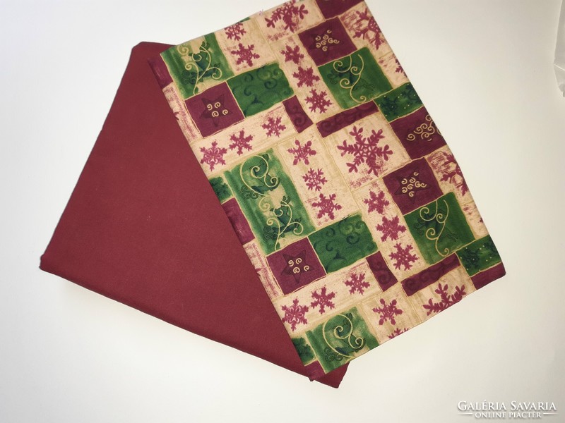 Bordó mintás karácsonyi anyag - patchwork - dekor - méteráru - foltvarrás