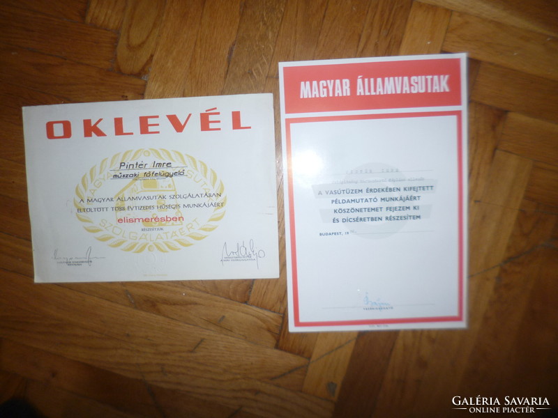 Old railway mauve commendation certificate paper 1986