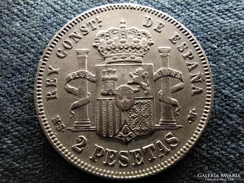Spanyolország XII. Alfonz (1874-1885) .835 ezüst 2 Peseta 1882 M (id65349)