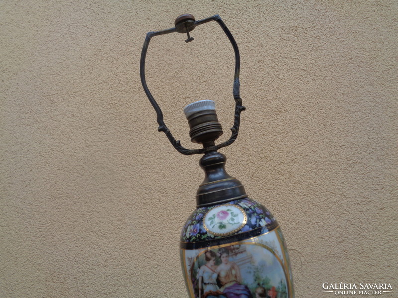 Altwien  éjjeli lámpa  , eredeti réz  porcelán - réz szerelékkel