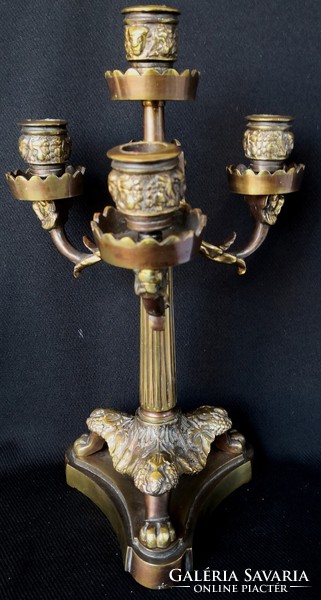 DT/218 – 4 ágú bronz asztali gyertyatartó empire stílusban