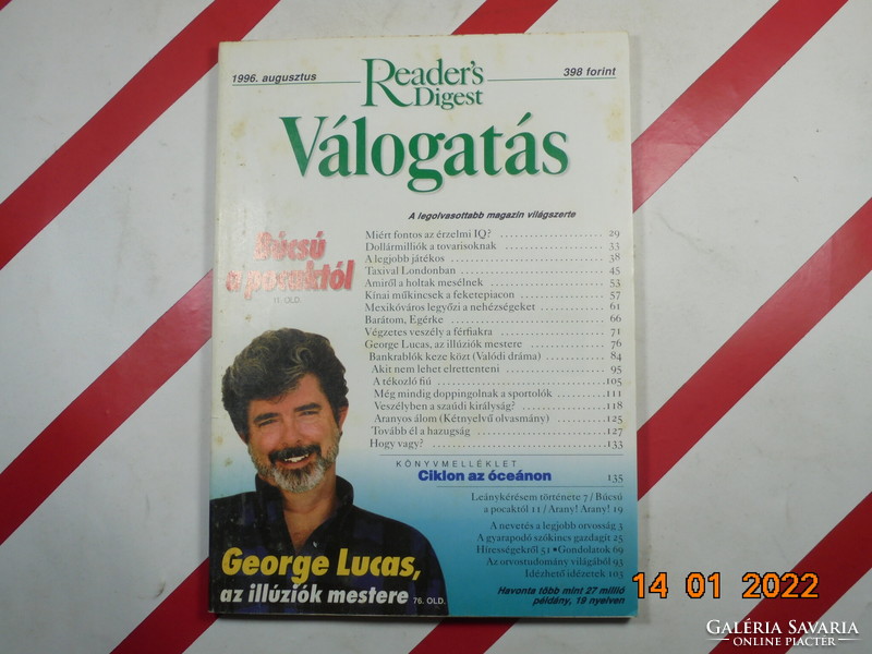 Régi retro Reader's Digest Válogatás újság magazin 1996. augusztus - Ajándékba születésnapra