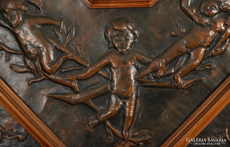 Francia tükör különlegesség - fa alapon bronz díszekkel