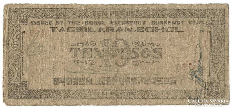 10 pesos 1942 Katonai kiadás Fülöp-szigetek 1.
