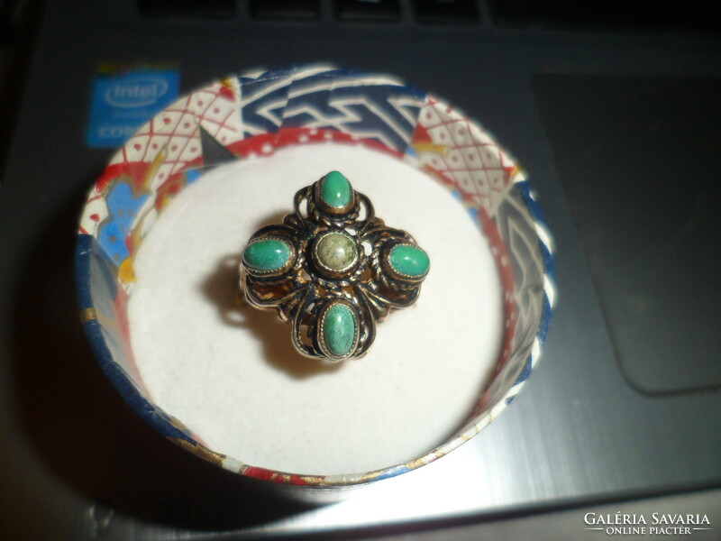 Antik türkizköves ezüst gyűrű