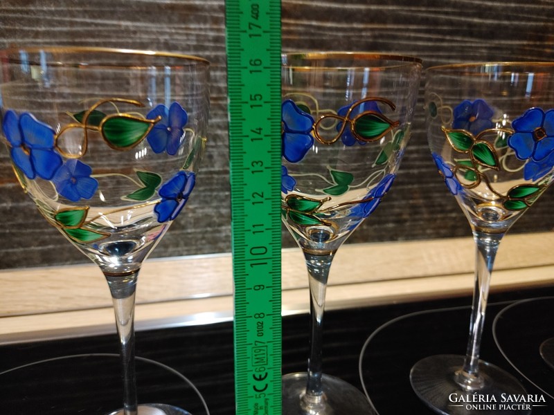 4 tiffany patterned champagne glasses, goblet