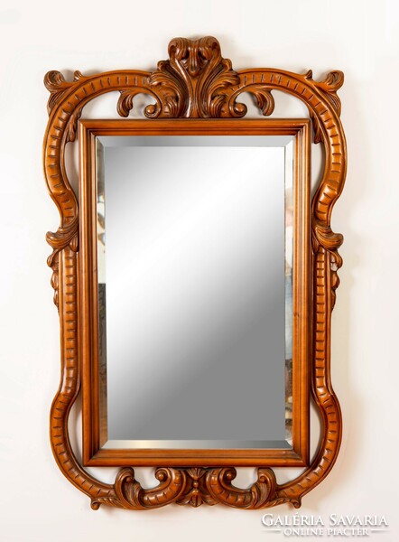 Hand carved mahogany colored mirror