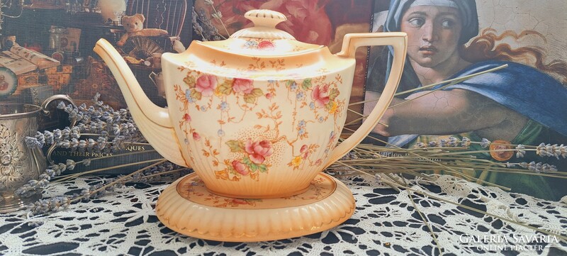 Crown fildings may antique teapot with teapot saucer