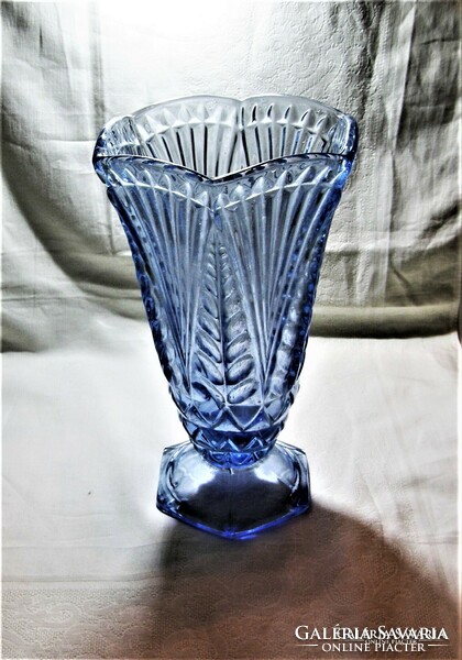 Art deco pressed glass vase