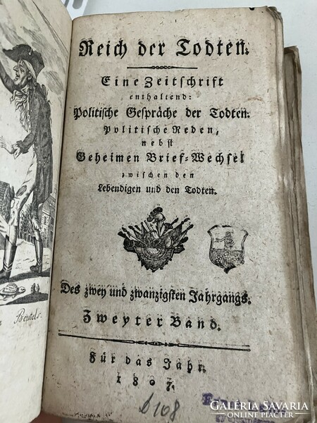 Reich der Todten. Politische Gespräche und geheimer Briefwechsel der Todten 1807 antik német könyv
