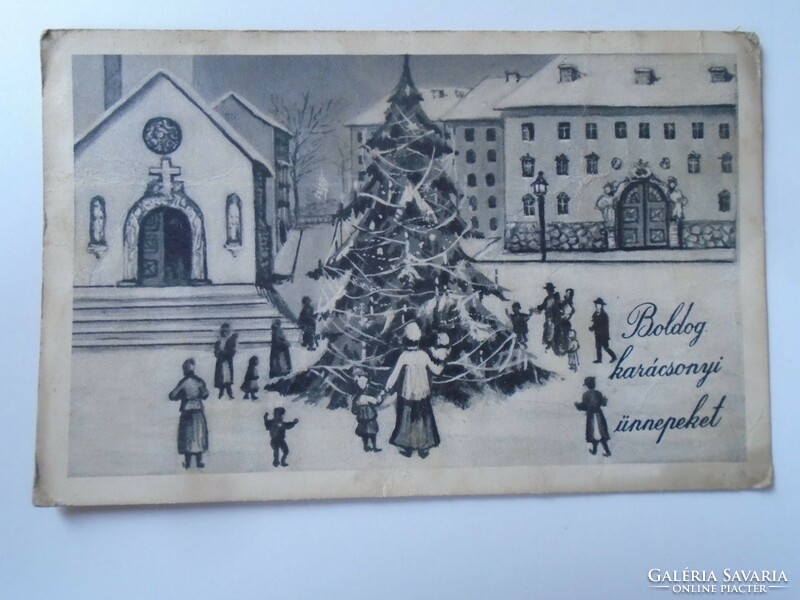 D195595  Karácsonyi   képeslap 1940's