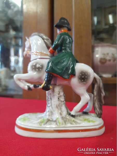 German, germany nymphenburg frankenthal carl theodor equestrian napoleon solid porcelain figure.